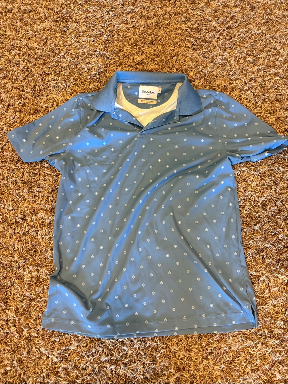 Goodfellow & Co Light Blue Polo with White Dot Print